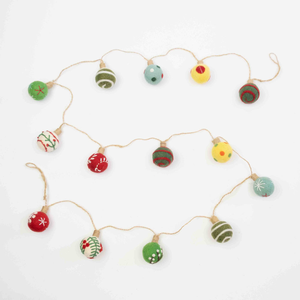 Embroidered Christmas Ball Garland