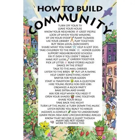 How To Build Community Postcard