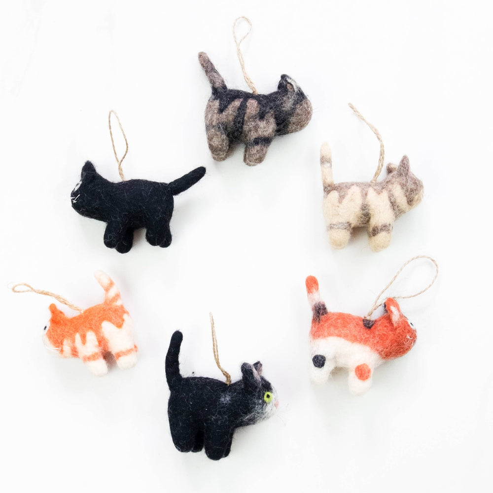 Little Felt Cat Ornaments