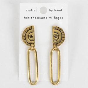 Brass Miduara Drop Earrings