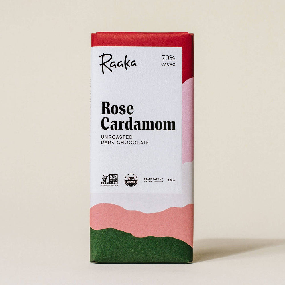 
                
                    Load image into Gallery viewer, 70% Rose Cardamom Chocolate Bar
                
            