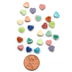 Tiny Ceramic Heart  Stud Earrings