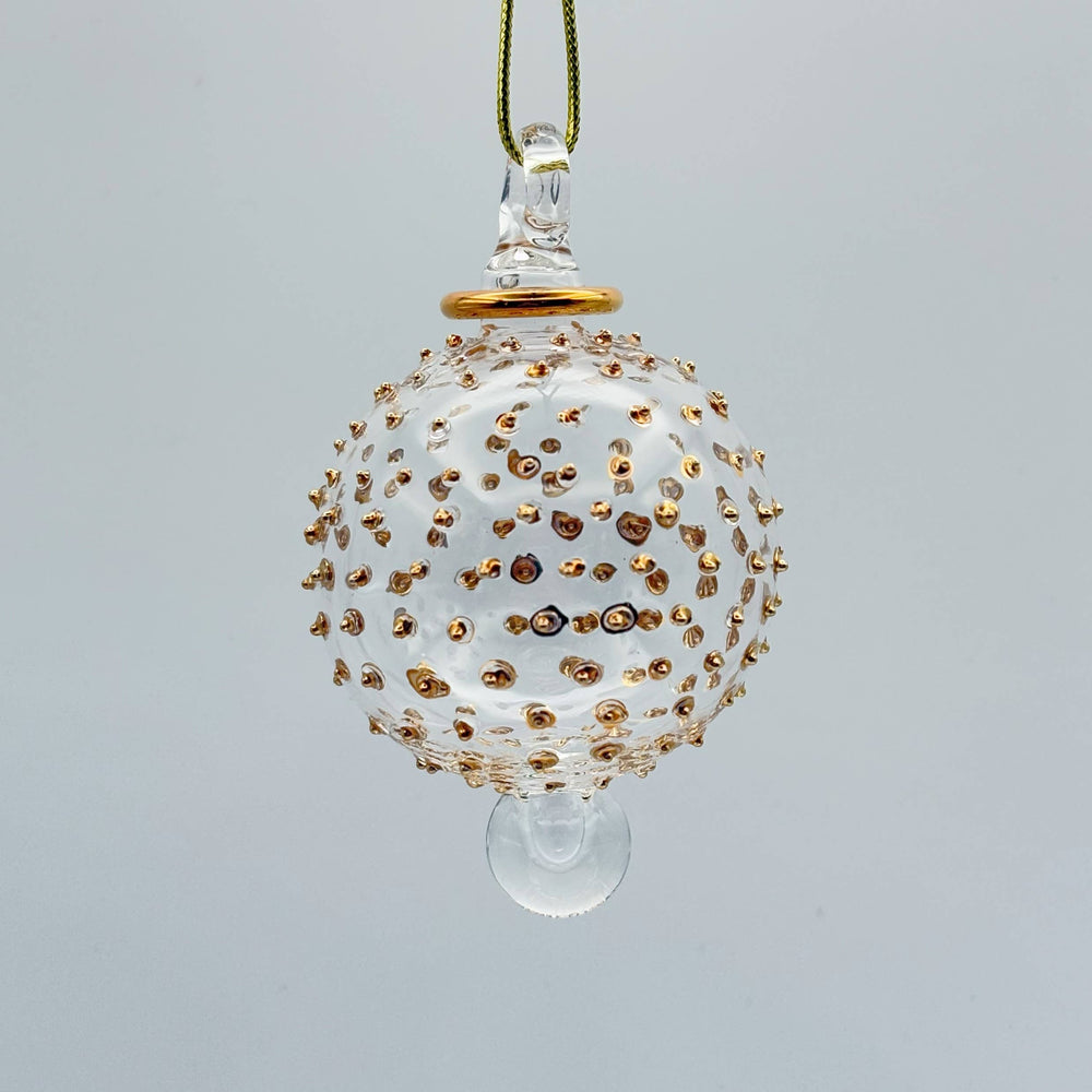 Gold Dots Blown Glass Ornament