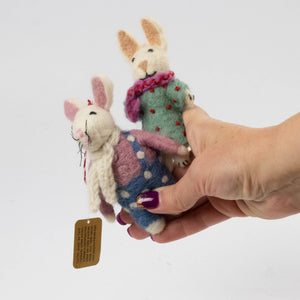 Felt Polka Dot Bunny Ornaments