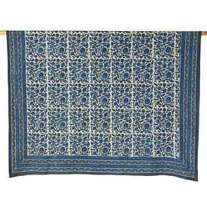 Floral Indigo Dabu Tablecloth