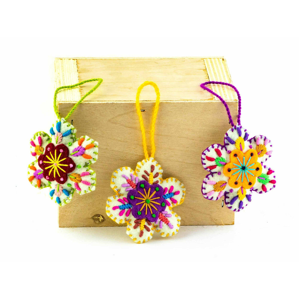 Felted Snowflake Ornament