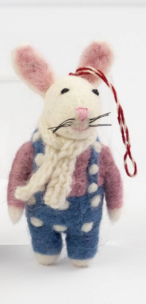 Felt Polka Dot Bunny Ornaments