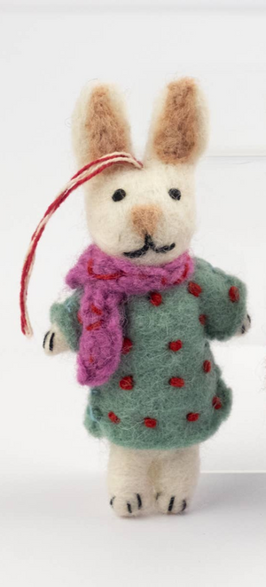 Felt Polka Dot Bunny Ornaments