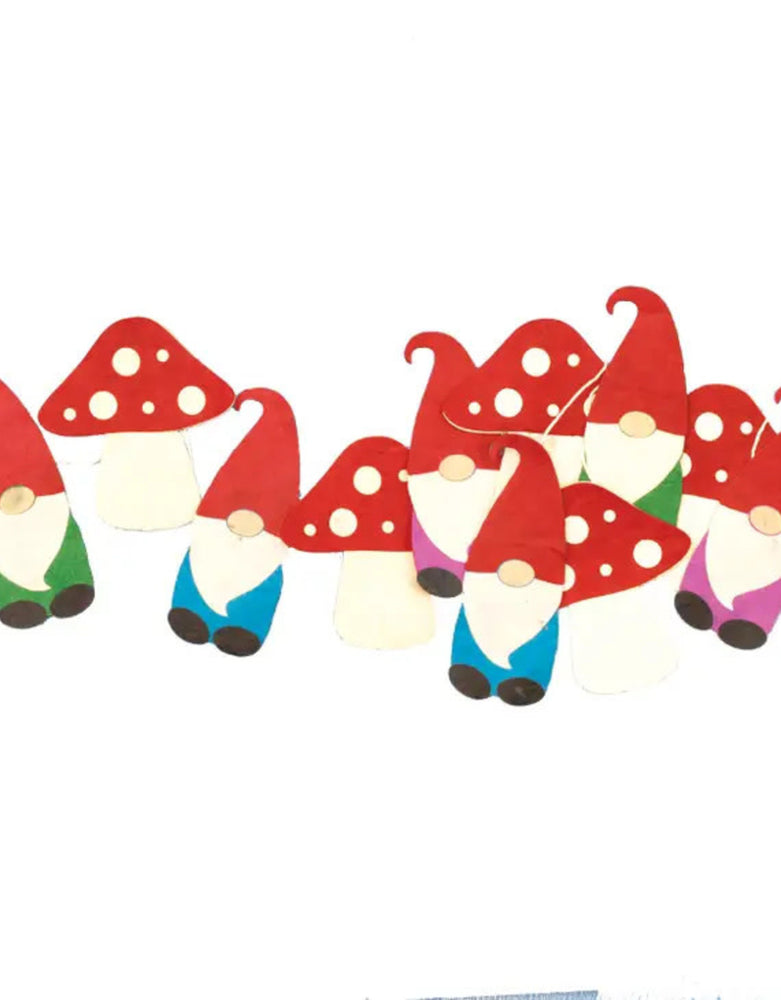 Gnome and Mushroom Eco-Paper Garland