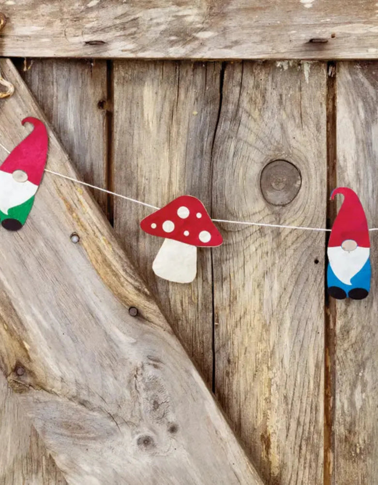 Gnome and Mushroom Eco-Paper Garland