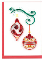 Red & Gold Ornaments Petite Quilling Card