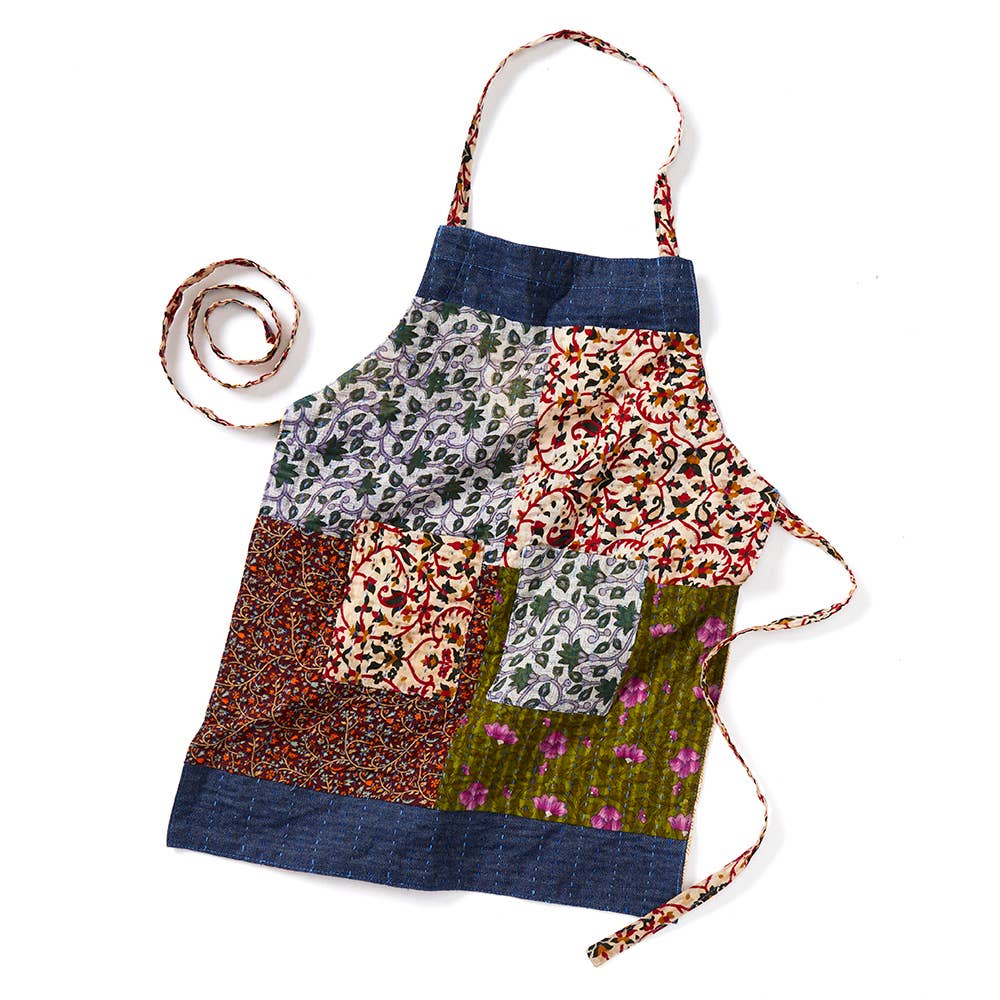 Kid's Sari & Denim Apron