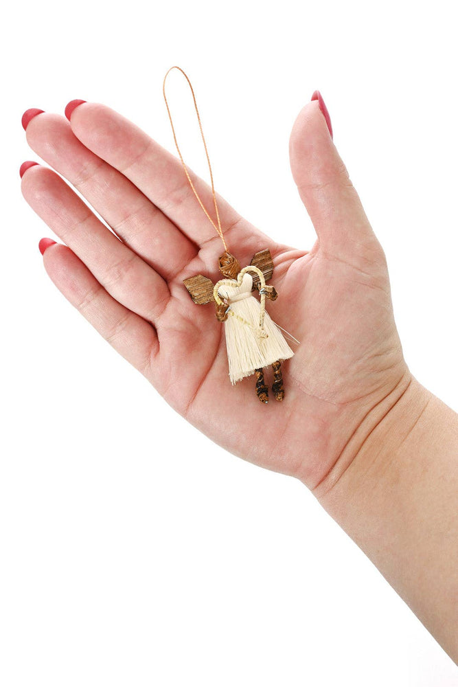 Tiny Natural Sisal Angel Ornament
