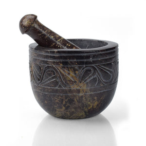 Etched Mortar and Pestle