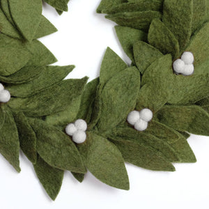 Felt Wreath with Holly Berries