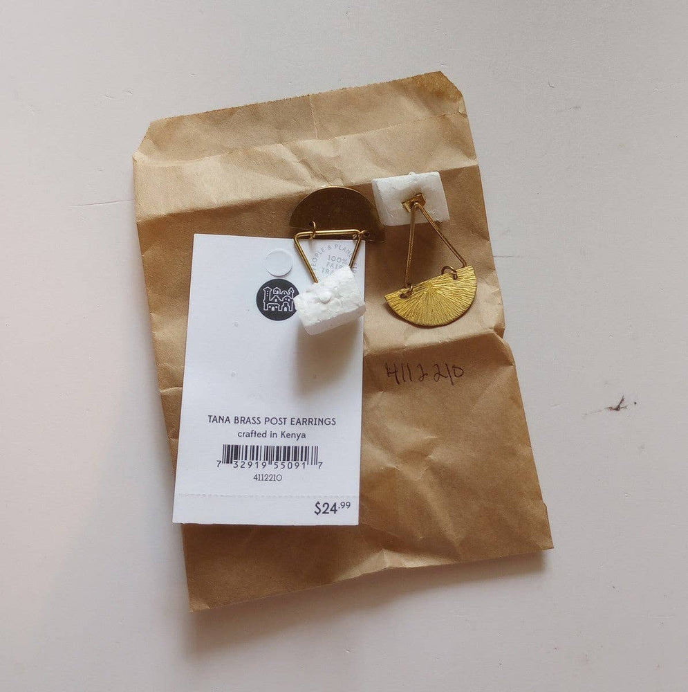 
                
                    Load image into Gallery viewer, Tana Brass Post Earrings
                
            