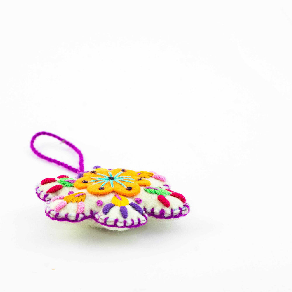 Felted Snowflake Ornament