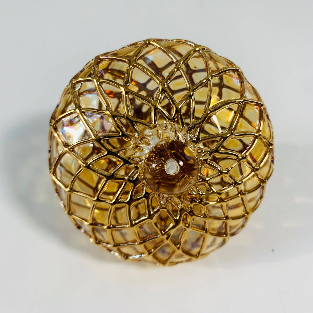 Diamond Toupie Blown Glass Ornament