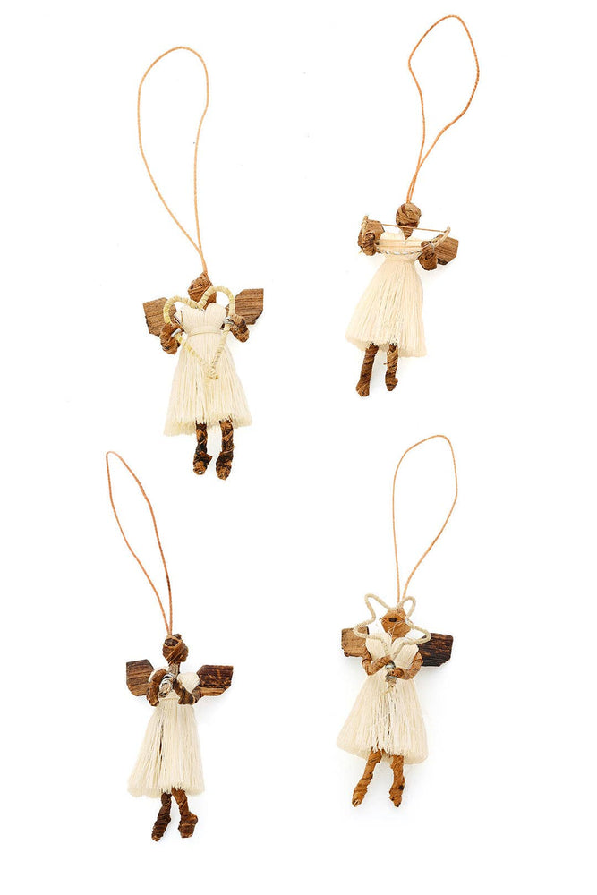 Tiny Natural Sisal Angel Ornament