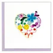 Floral Rainbow Heart Quilling Card