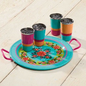 Bright Floral Enamel Tray