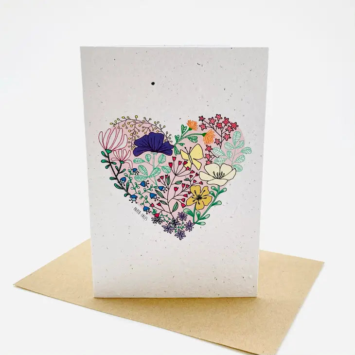 Flower Heart Growing Paper Card
