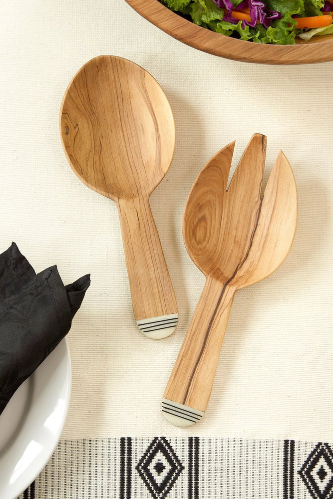Spoon and Spork Servers With Inlay