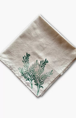 Leaf Print Cotton Napkins