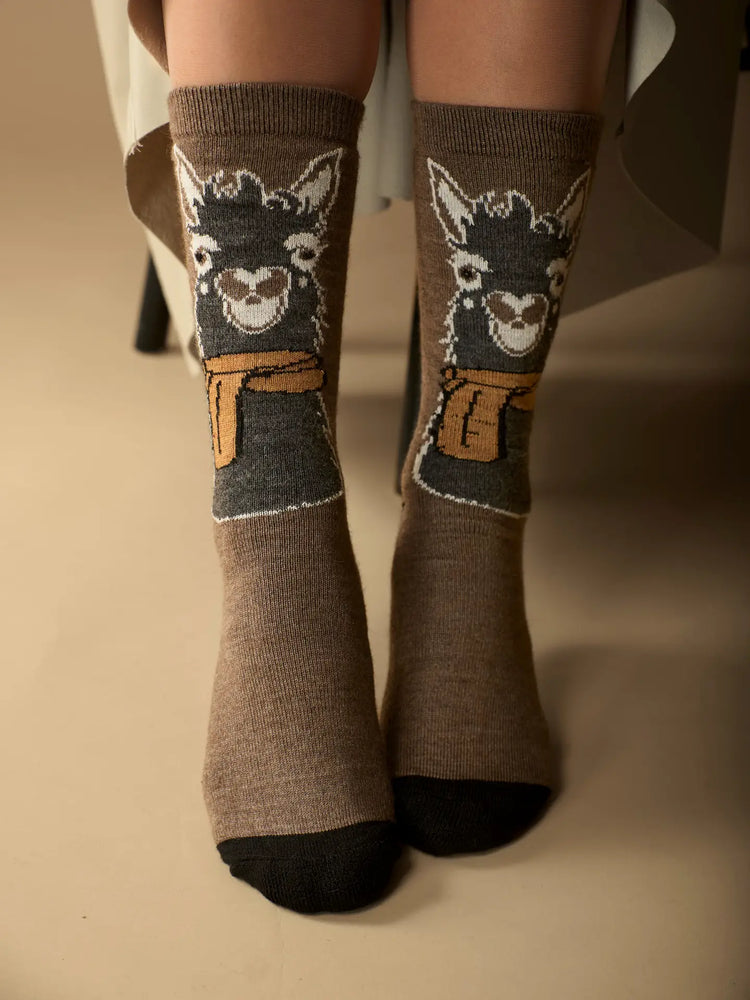 Llama Face Alpaca Socks