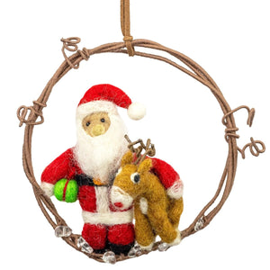 Santa Wreath Ornament