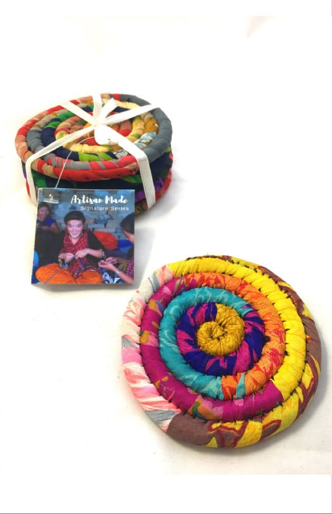 Recycled Sari Coil Coasters
