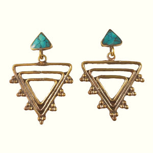 
                
                    Load image into Gallery viewer, Turquoise Triangles Earrings
                
            