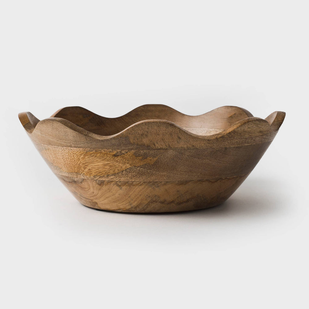 
                
                    Load image into Gallery viewer, Scalloped Mango Wood Bowl
                
            