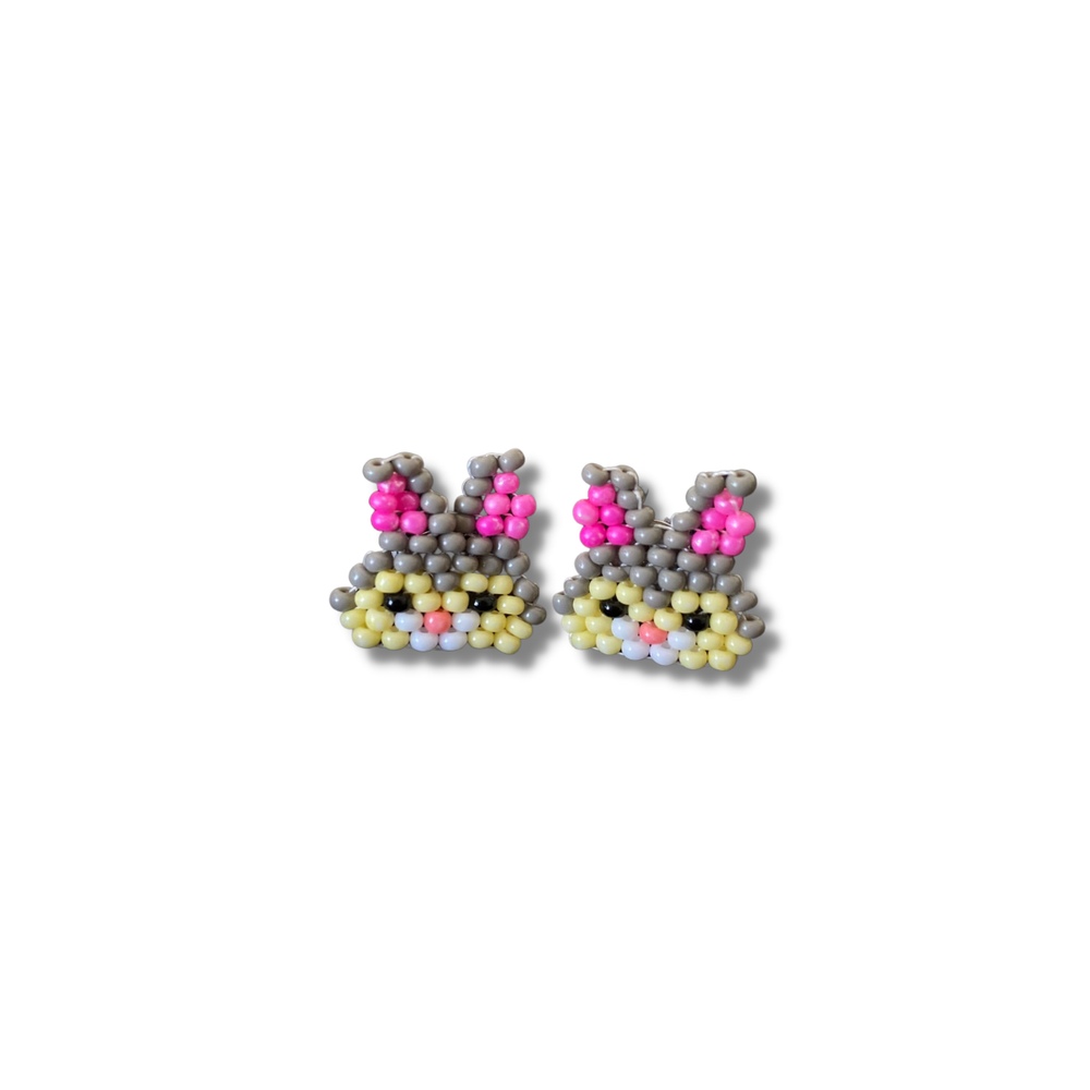 
                
                    Load image into Gallery viewer, Beaded Bunny Earrings
                
            