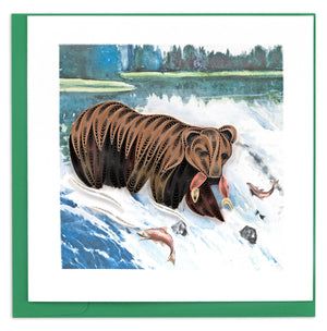 Wild Grizzly Bear Quilling Card
