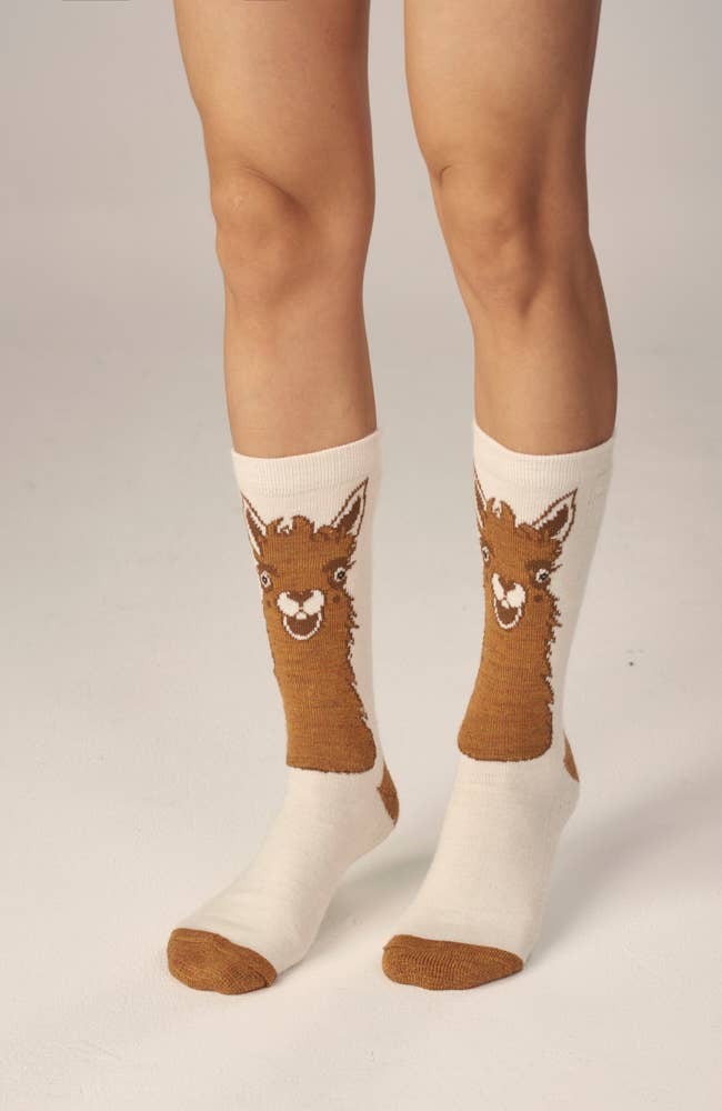 
                
                    Load image into Gallery viewer, Llama Face Alpaca Socks
                
            