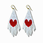 Heart Seed Bead Earrings