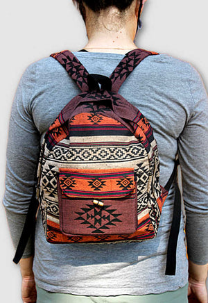 
                
                    Load image into Gallery viewer, Blockprinted Cotton Backpack
                
            