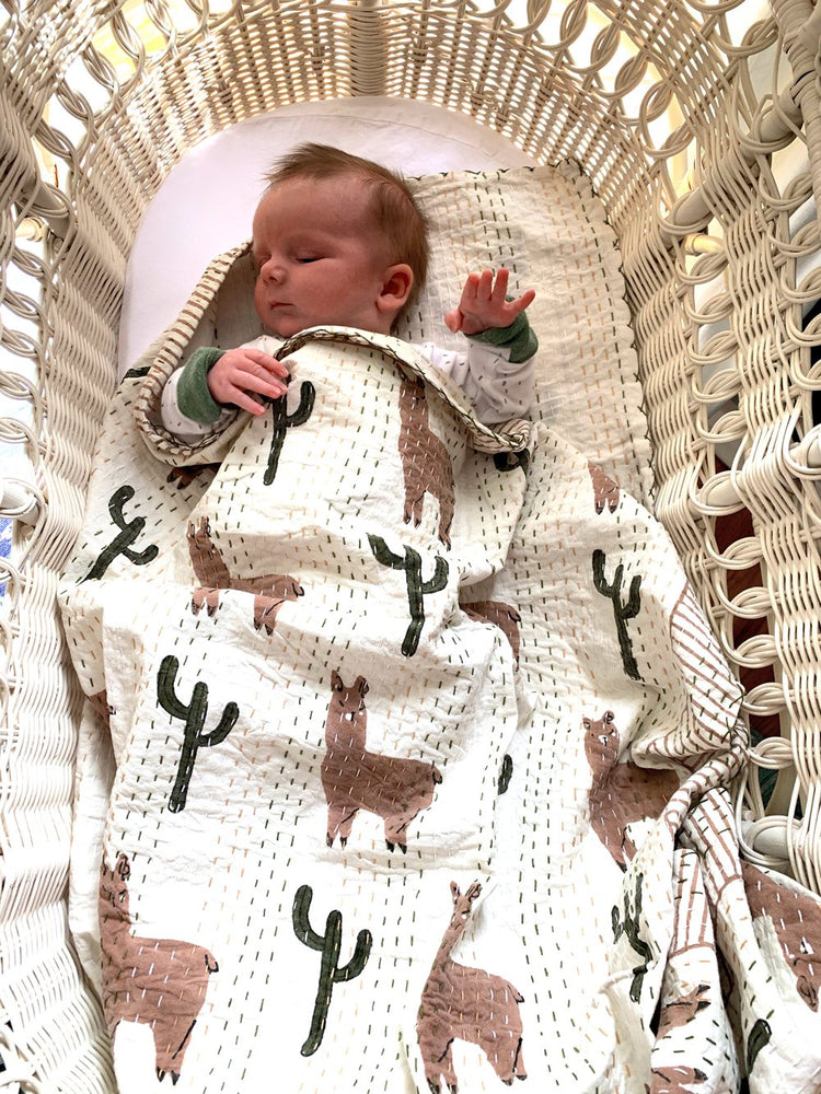 Blockprint Kantha Baby Quilts
