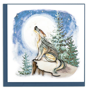Howling Wolf Quilling Card