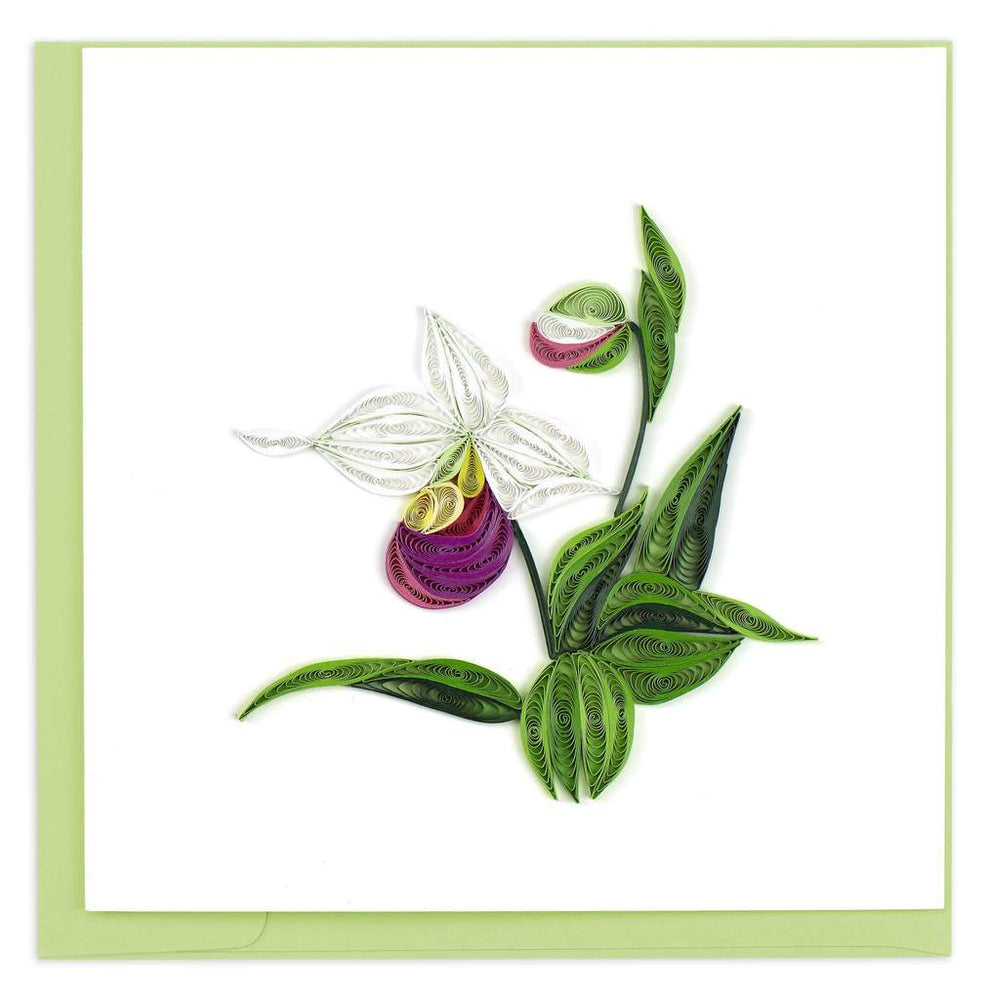 Lady Slipper Quilling Card