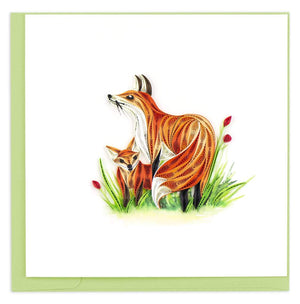 
                
                    Load image into Gallery viewer, Fox &amp;amp; Cub Quilling Card
                
            