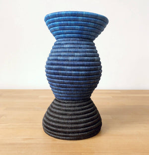 Blue Woven Orb Vase