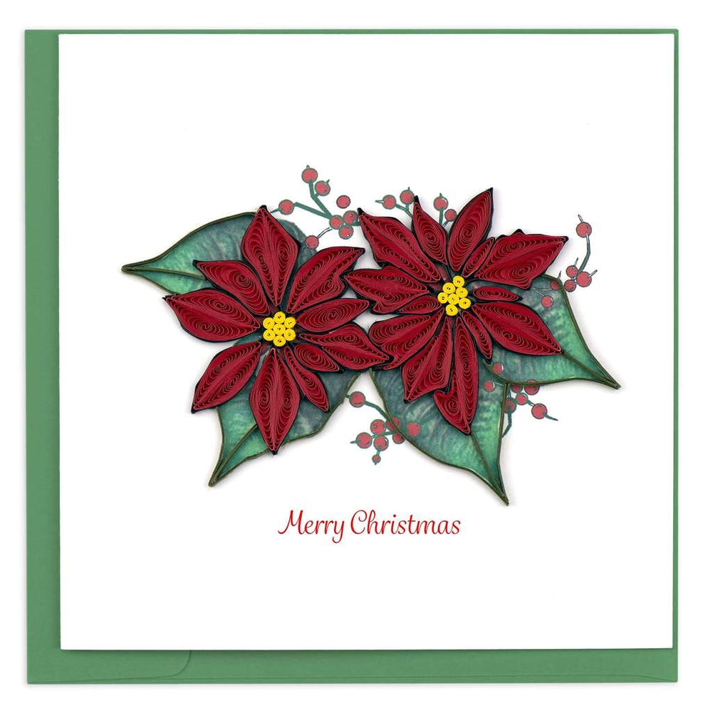 Christmas Poinsetta Quilling Card