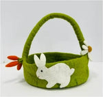 Felt Easter Basket with Easter Bunny, Carrots and Daisies