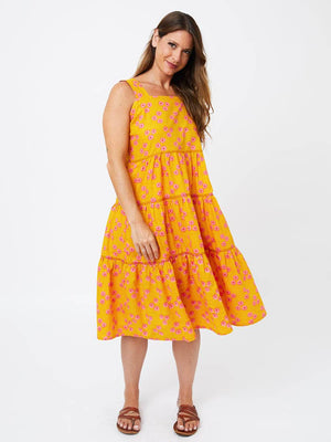 Willa Tiered Dress Floral Trio Marmalade