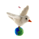 Felted Peace Dove Ornament
