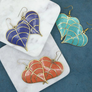 
                
                    Load image into Gallery viewer, Brass Leaf Earrings
                
            