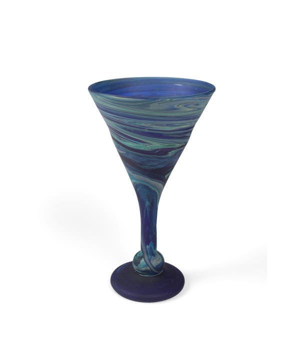 Phoenician Glass Blue Martini Glass