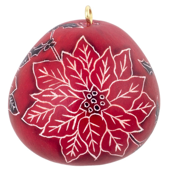 
                
                    Load image into Gallery viewer, Poinsettia Gourd Ornament
                
            